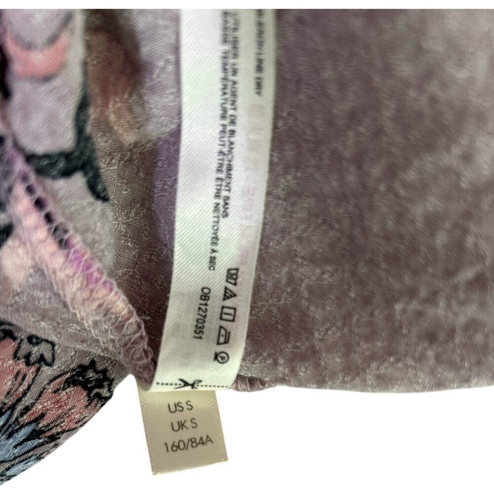 Free People Magic Garden Slip Dress Women Small Purple Floral Wrap Fairy Whimsy - Picture 8 of 11